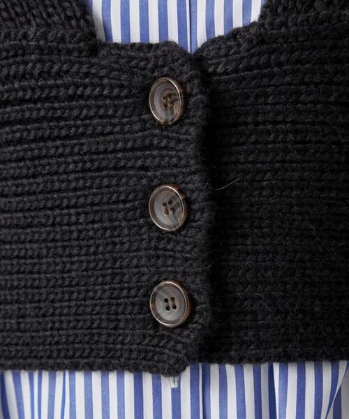 CITEN（シテン）の「＜CITEN＞フロントボタン ローゲージ ビスチェ（ベスト・レディース・ブラック/オフホワイト・FREE）」の7枚目の写真