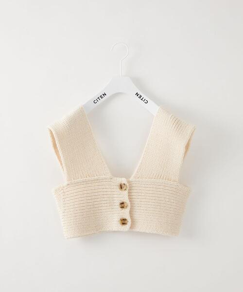 CITEN（シテン）の「＜CITEN＞フロントボタン ローゲージ ビスチェ（ベスト・レディース・ブラック/オフホワイト・FREE）」の13枚目の写真