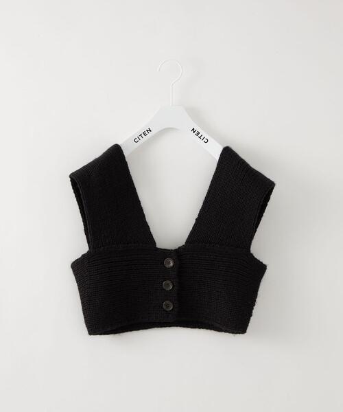 CITEN（シテン）の「＜CITEN＞フロントボタン ローゲージ ビスチェ（ベスト・レディース・ブラック/オフホワイト・FREE）」の14枚目の写真