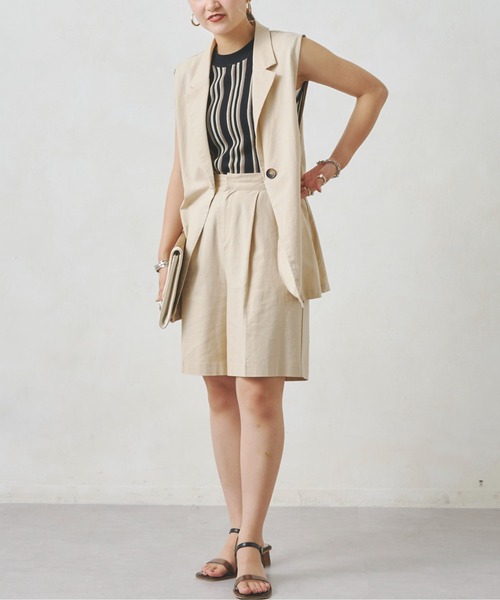 Chez toi（シェトワ）の「マルチストライプノースリニットプルオーバー（ニット/セーター・レディース・オフホワイト/ブラック/ブルー/パープル・FREE）」の22枚目の写真