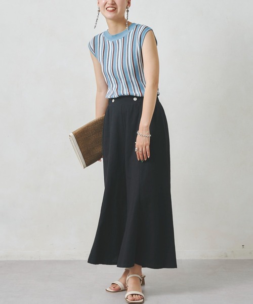 Chez toi（シェトワ）の「マルチストライプノースリニットプルオーバー（ニット/セーター・レディース・オフホワイト/ブラック/ブルー/パープル・FREE）」の20枚目の写真