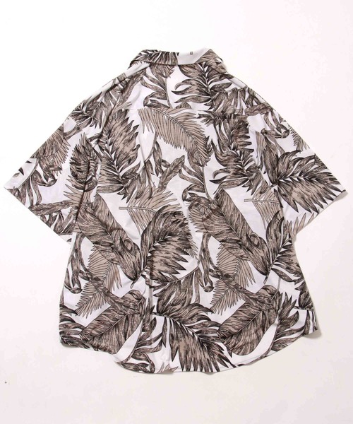 NO NEED(ノーニード)の「リーフ柄オープンカラーシャツ ビッグシルエット/オーバーサイズ/植物柄/(シャツ/ブラウス・メンズ・ホワイト/ブラック・フリ-)」の14枚目の写真