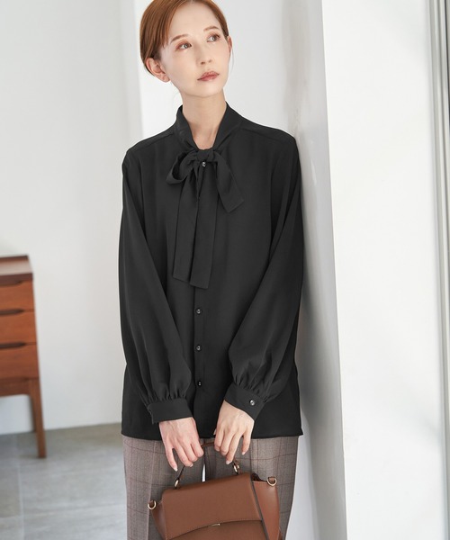 ROPE' PICNIC(ロペピクニック)の「ボウタイリボンブラウス(シャツ/ブラウス・レディース・ホワイト/ブラック/ベージュ系その他・38)」の8枚目の写真