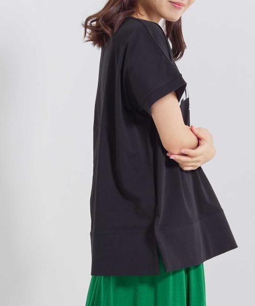 OMNES（オムネス）の「プリント入りフレンチスリーブTシャツ（Tシャツ/カットソー・レディース・ホワイト/ライトグレー/ブラック/ピンク・FREE）」の22枚目の写真