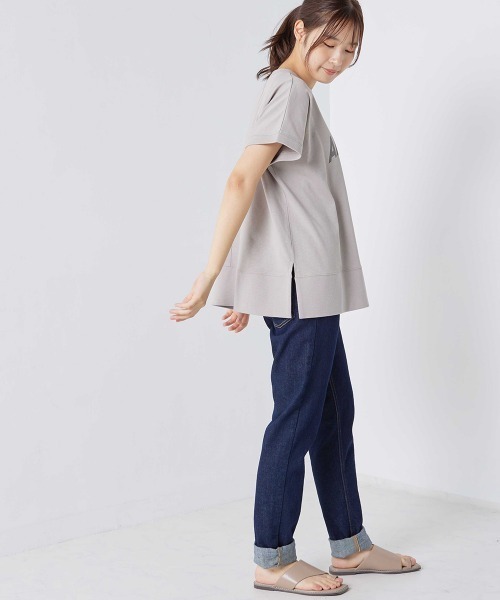 OMNES（オムネス）の「プリント入りフレンチスリーブTシャツ（Tシャツ/カットソー・レディース・ホワイト/ライトグレー/ブラック/ピンク・FREE）」の15枚目の写真