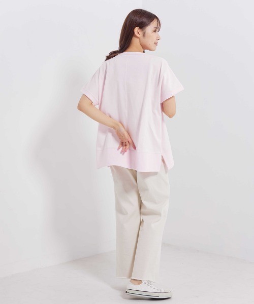 OMNES（オムネス）の「プリント入りフレンチスリーブTシャツ（Tシャツ/カットソー・レディース・ホワイト/ライトグレー/ブラック/ピンク・FREE）」の13枚目の写真