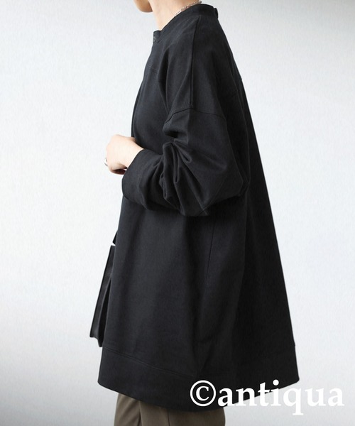 antiqua（アンティカ）の「古着ムードを表現。ヘンリーネック裏毛トップス（シャツ/ブラウス・レディース・ブラック/オフホワイト/カーキ・FREE）」の20枚目の写真