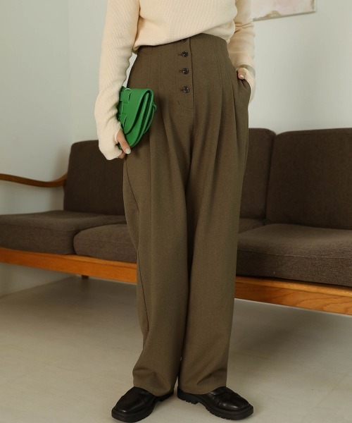 Bab(バブ)の「【セットアップ可能】ボタンフライハイウエストパンツ(その他パンツ・レディース・ブラック/カーキ/ベージュ・M/S)」の20枚目の写真