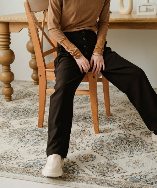 Bab(バブ)の「【セットアップ可能】ボタンフライハイウエストパンツ(その他パンツ・レディース・ブラック/カーキ/ベージュ・M/S)」の16枚目の写真