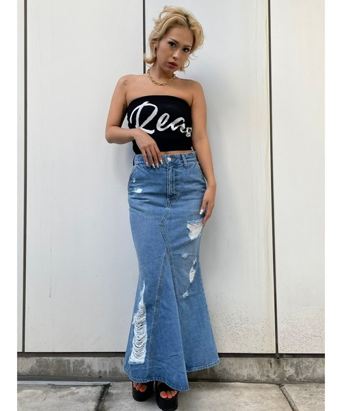 EGOIST（エゴイスト）の「ダメージデニムマーメイドスカート（デニムスカート・レディース・ネイビー/ブルー・S/M）」の21枚目の写真