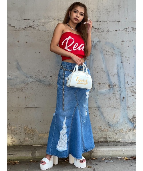 EGOIST（エゴイスト）の「ダメージデニムマーメイドスカート（デニムスカート・レディース・ネイビー/ブルー・S/M）」の18枚目の写真