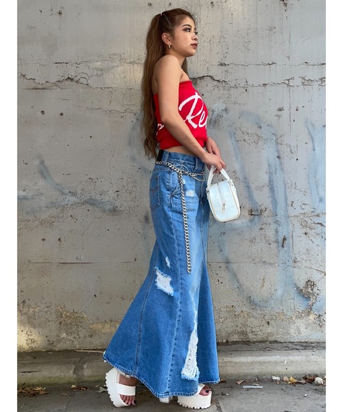 EGOIST（エゴイスト）の「ダメージデニムマーメイドスカート（デニム