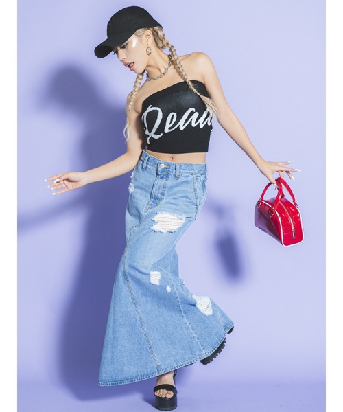 EGOIST（エゴイスト）の「ダメージデニムマーメイドスカート（デニムスカート・レディース・ネイビー/ブルー・S/M）」の10枚目の写真