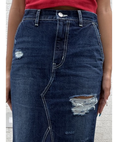 EGOIST（エゴイスト）の「ダメージデニムマーメイドスカート（デニムスカート・レディース・ネイビー/ブルー・S/M）」の14枚目の写真