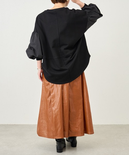 BEARDSLEY(ビアズリー)の「ネコ刺繍袖パフカットソー:すぐにお届け!(Tシャツ/カットソー・レディース・ブラック・FREE)」の20枚目の写真