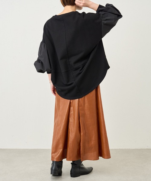 BEARDSLEY(ビアズリー)の「ネコ刺繍袖パフカットソー:すぐにお届け!(Tシャツ/カットソー・レディース・ブラック・FREE)」の21枚目の写真