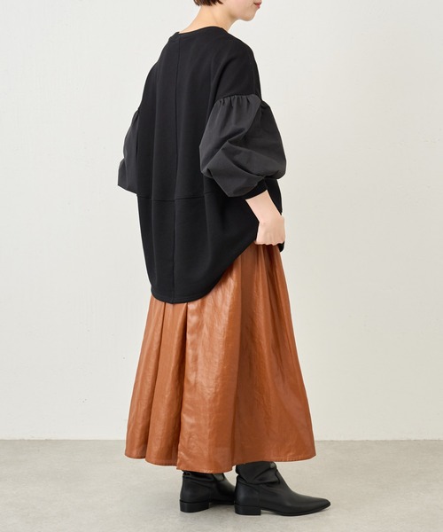 BEARDSLEY(ビアズリー)の「ネコ刺繍袖パフカットソー:すぐにお届け!(Tシャツ/カットソー・レディース・ブラック・FREE)」の22枚目の写真