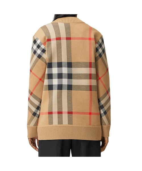 BURBERRY(バーバリー)の「チェック テクニカルウール ジャカードカーディガン(カーディガン/ボレロ・レディース・ベージュ系・L/XS)」の5枚目の写真