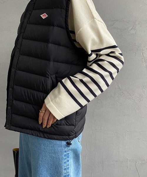 DANTON（ダントン）の「[DANTON/ダントン] クルーネック インナーダウンベスト（ダウンベスト・レディース・ブラック/サンドベージュ/ライトベージュ・S/M/XS）」の9枚目の写真