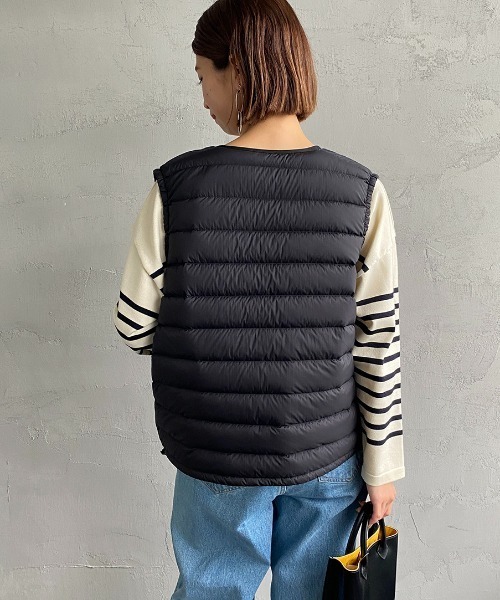 DANTON（ダントン）の「[DANTON/ダントン] クルーネック インナーダウンベスト（ダウンベスト・レディース・ブラック/サンドベージュ/ライトベージュ・S/M/XS）」の12枚目の写真