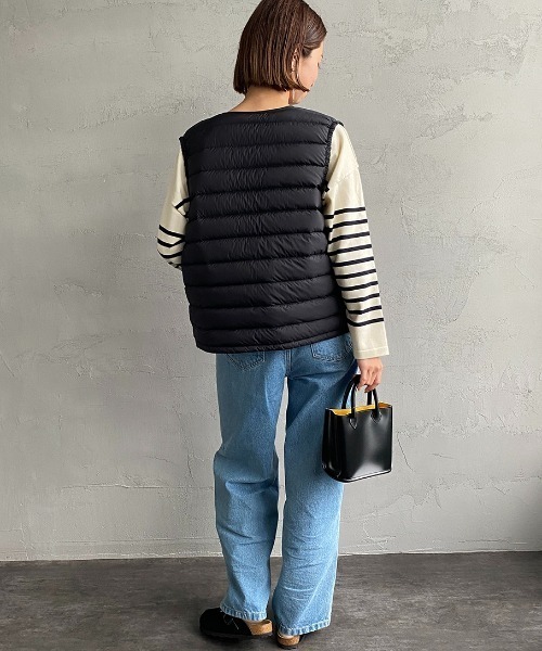 DANTON（ダントン）の「[DANTON/ダントン] クルーネック インナーダウンベスト（ダウンベスト・レディース・ブラック/サンドベージュ/ライトベージュ・S/M/XS）」の16枚目の写真