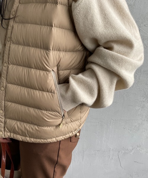 DANTON（ダントン）の「[DANTON/ダントン] クルーネック インナーダウンベスト（ダウンベスト・レディース・ブラック/サンドベージュ/ライトベージュ・S/M/XS）」の6枚目の写真