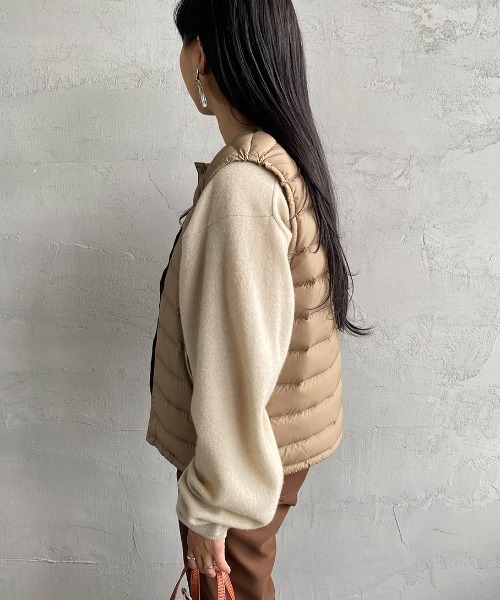 DANTON（ダントン）の「[DANTON/ダントン] クルーネック インナーダウンベスト（ダウンベスト・レディース・ブラック/サンドベージュ/ライトベージュ・S/M/XS）」の13枚目の写真