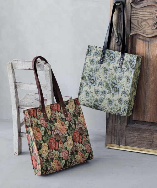 osharewalker（オシャレウォーカー）の「【廃盤】『花柄ゴブランデザイントートバッグ』（トートバッグ・レディース・ブラック/ブルー・FREE）」の11枚目の写真