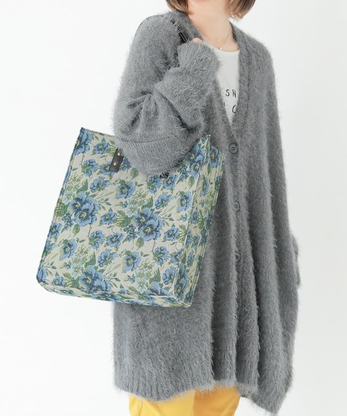 osharewalker（オシャレウォーカー）の「【廃盤】『花柄ゴブランデザイントートバッグ』（トートバッグ・レディース・ブラック/ブルー・FREE）」の3枚目の写真