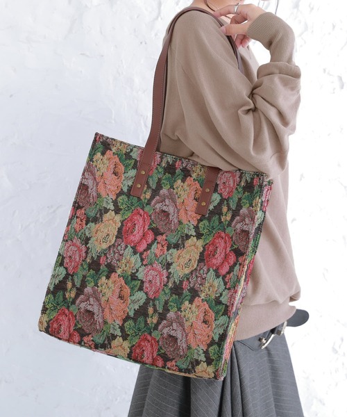 osharewalker（オシャレウォーカー）の「【廃盤】『花柄ゴブランデザイントートバッグ』（トートバッグ・レディース・ブラック/ブルー・FREE）」の7枚目の写真