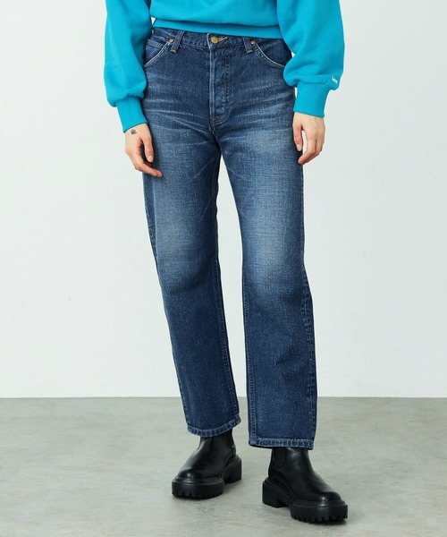 Lee ストレートジーンズ ダークブルー Lee リー AMERICAN STANDRD 201 ストレートデニムジーンズ 濃色ブルー