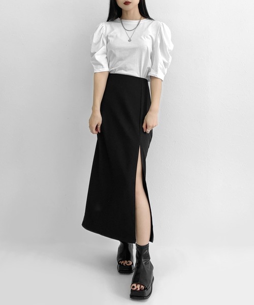 blby narrow skirt（ナロースカート） LVEU.（ラブユ.）の「Slit narrow skirt / スリットナロー