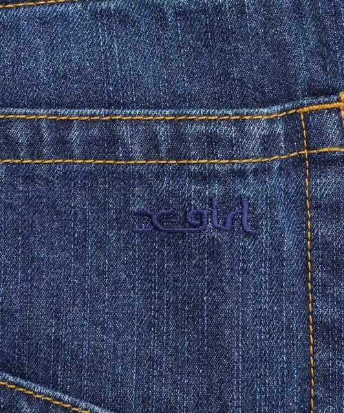 X-girl（エックスガール）の「BAGGY FLARE PANTS（デニムパンツ・レディース・インディゴブルー/ブラック・XS/S/M）」の17枚目の写真