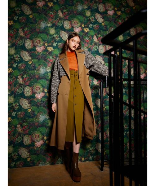 MURUA（ムルーア）の「タイトボタンジャンパースカート（ワンピース・レディース・ブラック/アイボリー/マスタード・1/2）」の5枚目の写真