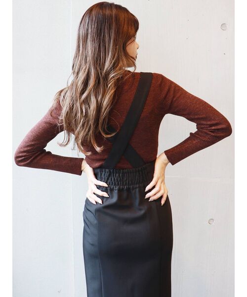 MURUA（ムルーア）の「タイトボタンジャンパースカート（ワンピース・レディース・ブラック/アイボリー/マスタード・1/2）」の14枚目の写真