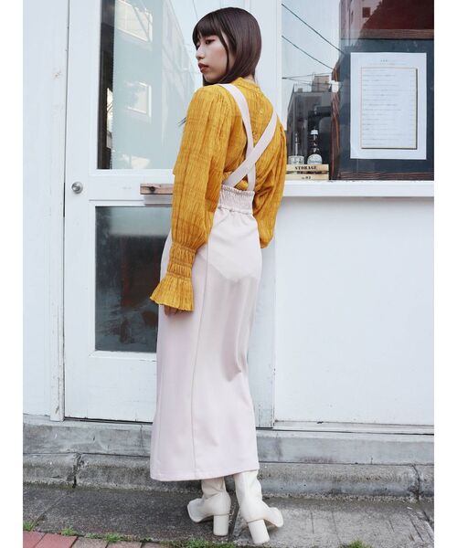 MURUA（ムルーア）の「タイトボタンジャンパースカート（ワンピース・レディース・ブラック/アイボリー/マスタード・1/2）」の16枚目の写真