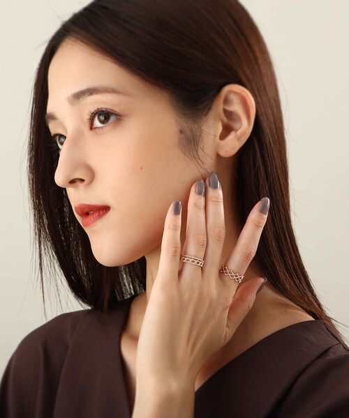 COCOSHNIK(ココシュニック)の「K10丸玉プレイドレース リング(リング・レディース・ホワイト系その他7・10号/12号/14号)」の6枚目の写真