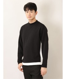 m.f.editorial（エムエフエディトリアル）の「エムエフエディトリアルメンズ/m.f.editorial:MEN　ポンチ天竺 切替モックネック長袖プルオーバー（Tシャツ/カットソー・メンズ）」