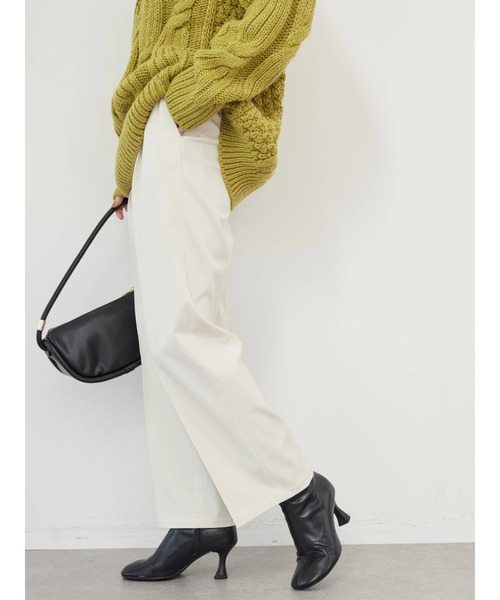 AMERICAN HOLIC（アメリカンホリック）の「美・美・暖ストレートパンツ（スラックス・レディース・ブルー/ライトイエロー/ブラック/アイボリー/ピンク・XS/S/M/L）」の21枚目の写真