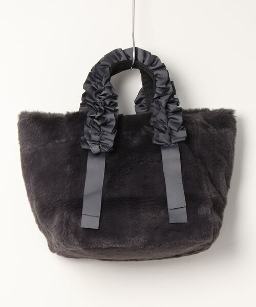 EDIT COLOGNE（エディットコロン）の「《EDIT COLOGNE》フリルハンドルファーバッグ（ショルダーバッグ・レディース・ベージュ/ブラウン/グレー・ﾌﾘ-）」の4枚目の写真