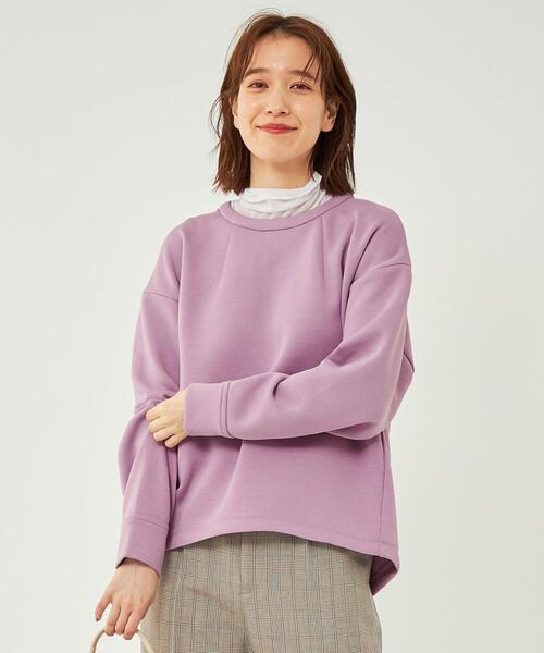 green label relaxing(グリーンレーベルリラクシング)の「ツイル バック ジップ プルオーバー カットソー(Tシャツ/カットソー・レディース・ネイビー/ライラック/オフホワイト・FREE)」の15枚目の写真