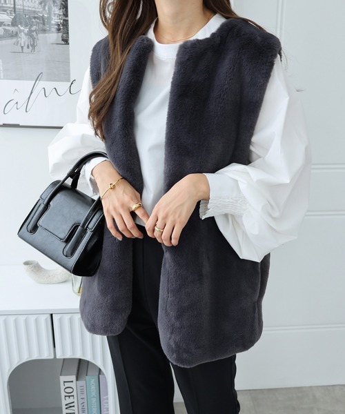 アンパスィ ゴルフレディース フェイクファー ジャケット and per ce