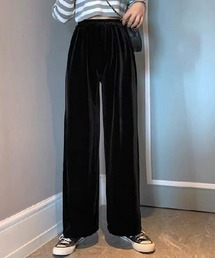 ハイウエストベルベットパンツ