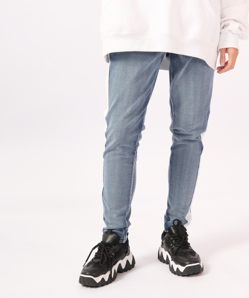 EVOLUTION(エボリューション)の「Sideline vintage style jogger pants / サイドライン古着風ジョガーパンツ unisex(その他パンツ・メンズ・サックスブルー/ネイビー・XL/XXL/L/M)」の13枚目の写真