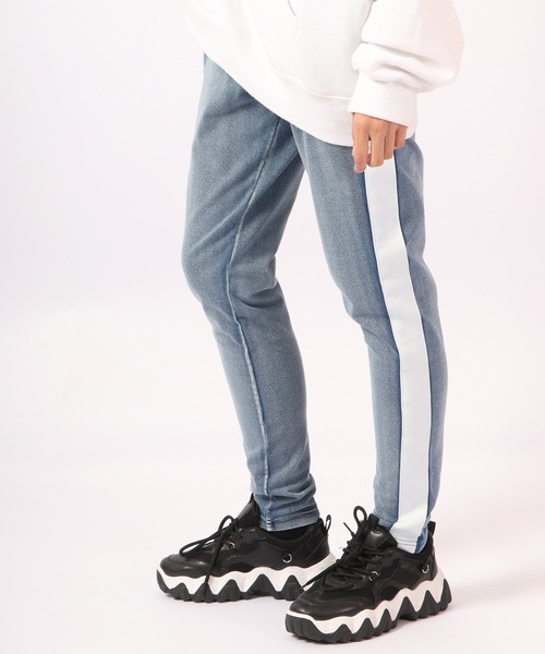 EVOLUTION(エボリューション)の「Sideline vintage style jogger pants / サイドライン古着風ジョガーパンツ unisex(その他パンツ・メンズ・サックスブルー/ネイビー・XL/XXL/L/M)」の14枚目の写真