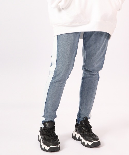 EVOLUTION(エボリューション)の「Sideline vintage style jogger pants / サイドライン古着風ジョガーパンツ unisex(その他パンツ・メンズ・サックスブルー/ネイビー・XL/XXL/L/M)」の12枚目の写真
