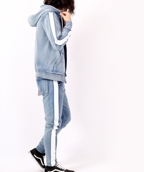 EVOLUTION(エボリューション)の「Sideline vintage style jogger pants / サイドライン古着風ジョガーパンツ unisex(その他パンツ・メンズ・サックスブルー/ネイビー・XL/XXL/L/M)」の7枚目の写真