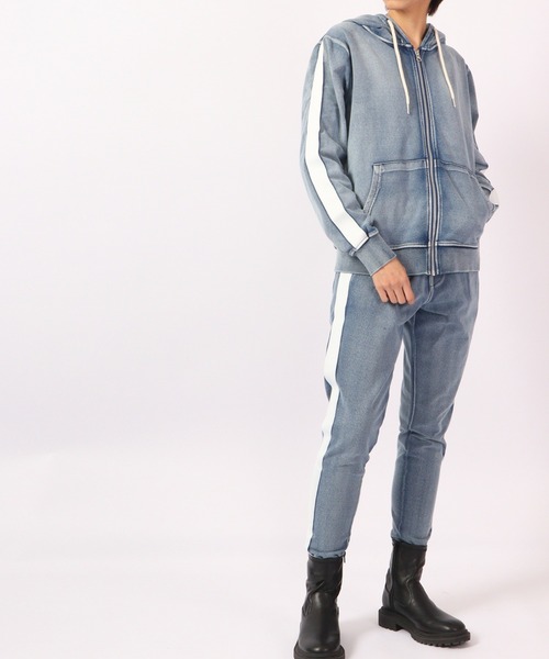 EVOLUTION(エボリューション)の「Sideline vintage style jogger pants / サイドライン古着風ジョガーパンツ unisex(その他パンツ・メンズ・サックスブルー/ネイビー・XL/XXL/L/M)」の8枚目の写真