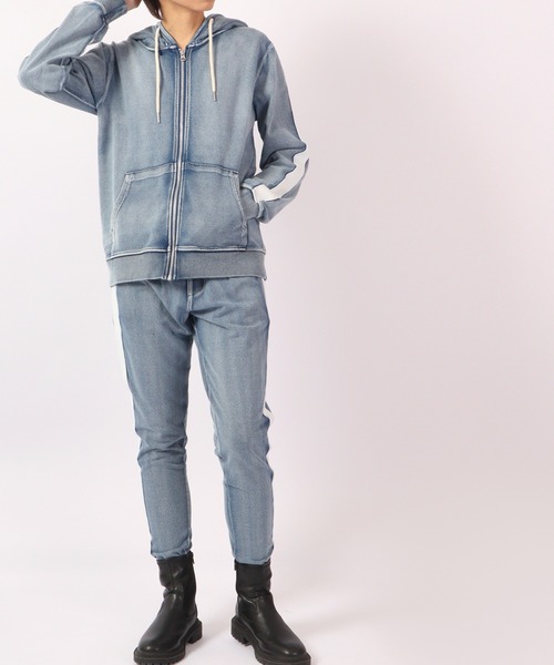 EVOLUTION(エボリューション)の「Sideline vintage style jogger pants / サイドライン古着風ジョガーパンツ unisex(その他パンツ・メンズ・サックスブルー/ネイビー・XL/XXL/L/M)」の9枚目の写真