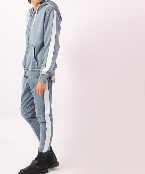 EVOLUTION(エボリューション)の「Sideline vintage style jogger pants / サイドライン古着風ジョガーパンツ unisex(その他パンツ・メンズ・サックスブルー/ネイビー・XL/XXL/L/M)」の10枚目の写真